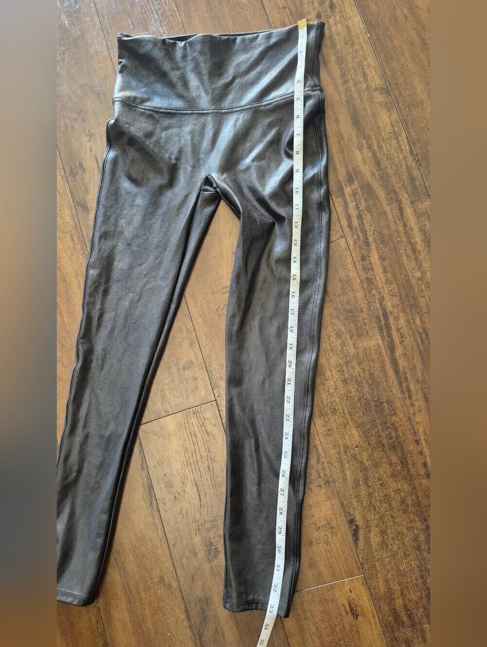 Spanx Faux Leather High-Waist Leggings in Charcoal - Picture 5 of 5